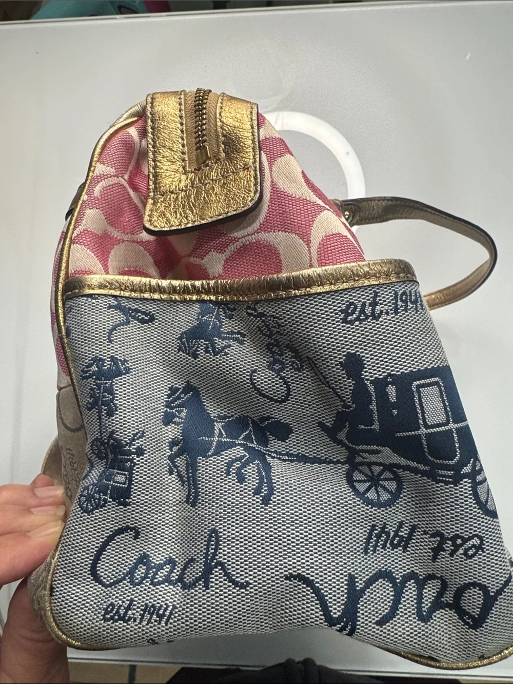 Coach Vintage Y2K-era Coach Signature Patchwork bowler bag in multi-color